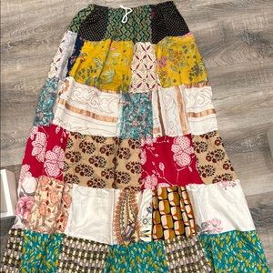 NWOT Ashley Taylor nyc Colorful Patchwork Maxi Skirt one size
